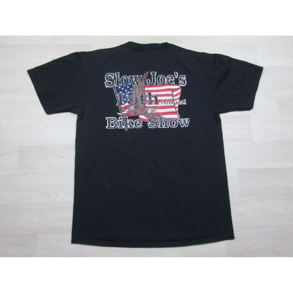 Vintage 90s Slow Joes Bike Show Pocket T Shirt (L) Ohio Motorcycle Biker 1997